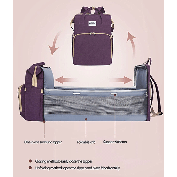 2 In 1 Diaper Bag Purple GM276-3-pur-9723