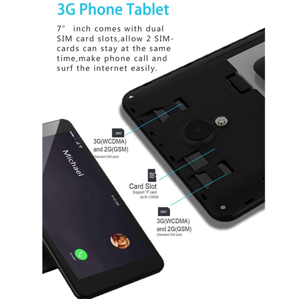 G-TAB C3 3G 1G RAM & 16GB Internal Storage IPS Tablet 7 Inch-6610