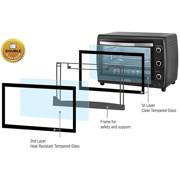 Black+Decker 70l Toaster Oven With Double Glass And Rotisserie TRO70RDG-B5-5968