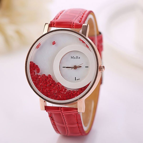 CLAUDIA Quartz Watch With Leather Strap for Women, Assorted Color-4451