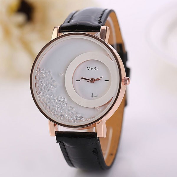 CLAUDIA Quartz Watch With Leather Strap for Women, Assorted Color-4457