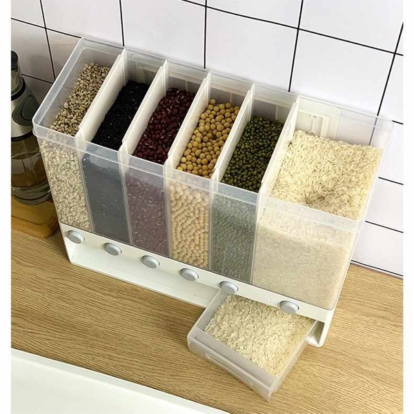 6 in 1 Innovative grains storage and dispenser 10 kg capacity-5109
