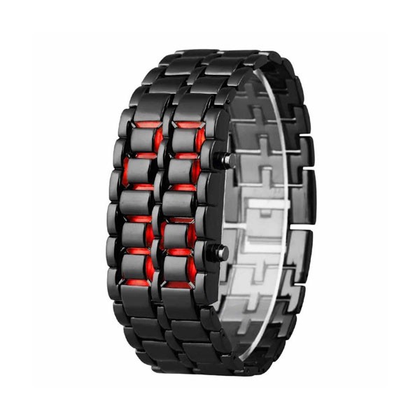 Samurai Metal Bracelet LED Digital Watch for Men & Women-4482