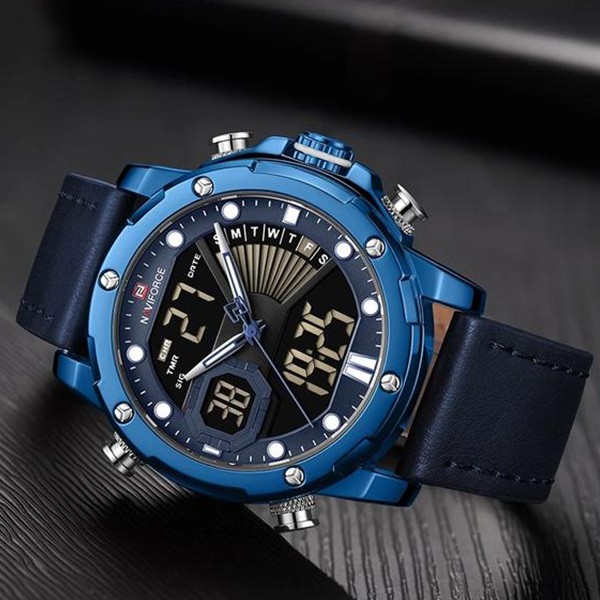 Naviforce Nitro Men Leather Watch Blue, NF9172-8493