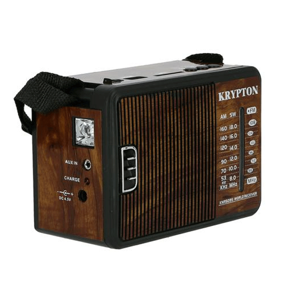 Krypton KNR5095 Rechargeable Radio, Black/Brown-2782