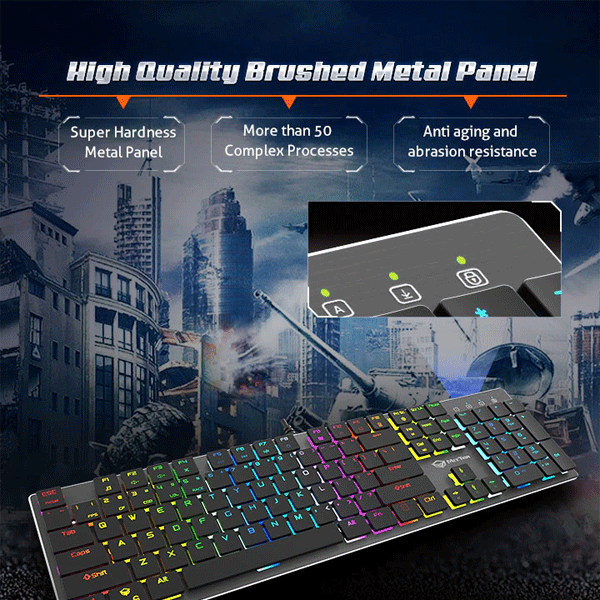 Meetion MT-MK80 chocolate keycap Ultra-thin Mechanical Keyboard-9391