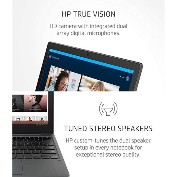 HP Chromebook 11-inch 4GB RAM 16GB SSD Laptop, Black-11609
