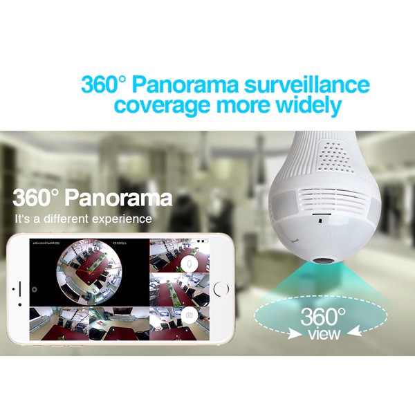 Loosafe 360 Degree Panoramic View Bulb Wifi Security Camera-6105