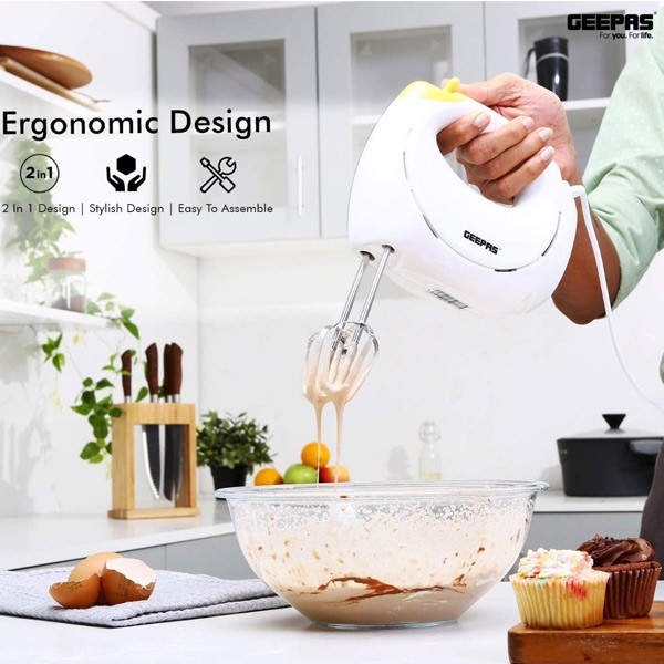 Geepas GHM43012 150w Professional Electric Hand Mixer 7 Speed With Turbo Function-542