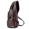 Casual Vintage Sling Bag Shoulder Messenger Crossbody Pack with USB Charge Port and Earphone Hole Coffee01
