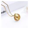 SIGNATURE COLLECTIONS Romantic Confession astronomical rotating spherical I love you in 100 languages projection necklace Gold01