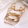 SIGNATURE COLLECTIONS Bohemian Style 7Pcs Gold Plated Adjustable Bracelets 01