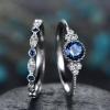 SIGNATURE COLLECTIONS SGR008 Romantic Confession Sapphire Blue Dual Rings01