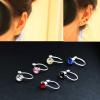 Clip On Earrings For Women 4mm Crystal Ear Cuff Jewelry Fake Piercing Zinc Alloy Ear Clips, Assorted Color01