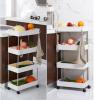 Trolley Storage rack-Narrow [3 layers]+[free 4 rounds + hook]white-40*13*62cm01