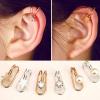 Cute U Ear Cuffs Star Moon Earring Punk Minimalist Women Silver Metal Buckle Fake Piercing Ear Clip01