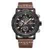 Naviforce Analogue Quartz Wrist Watch with Leather Strap Brown, NF9139 01