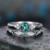 SIGNATURE COLLECTIONS SGR007 Romantic Confession Emerald Green Dual Rings01