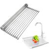 Roll up Silicon and Stainless Steel Folding Kitchen Rack For Saving Space 01