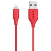 Anker A8012H91 PowerLine + USB Cable Lightning (3ft) Red01
