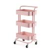 Easy Storage 3 Tier Rolling Trolley Pink GM539-10-p01