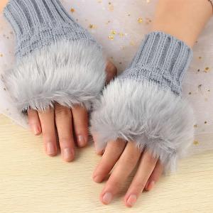 Fashion Wool Knitted Fingerless Gloves-HV