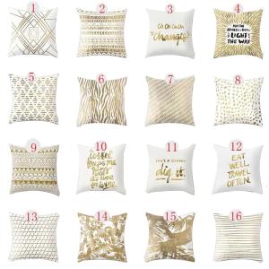 Gold Pattern Series Pillow Cover Duplex Pattern-HV
