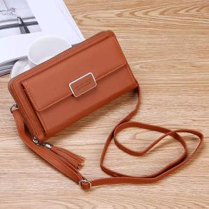 Forever Young Purse Fashion Wallet Korean Style 2 In 1 Slings Bag And Purse, Brown-HV