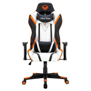 Meetion MT-CHR15 Gaming Chair Black+White+Orange-HV