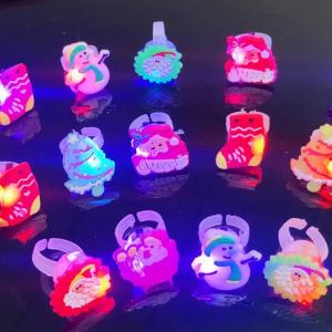 Childrens Glowing Ring Christmas Soft Rubber Ring-HV