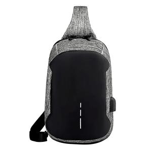 Multifunctional Waterproof Chest Bag USB Charging Interface Sports Outdoor Gray-HV