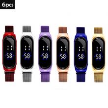 6 Pcs Colourful Magnetic Strap LED Ladies Wrist Watch03
