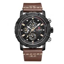Naviforce Analogue Quartz Wrist Watch with Leather Strap Brown, NF9139 -LSP