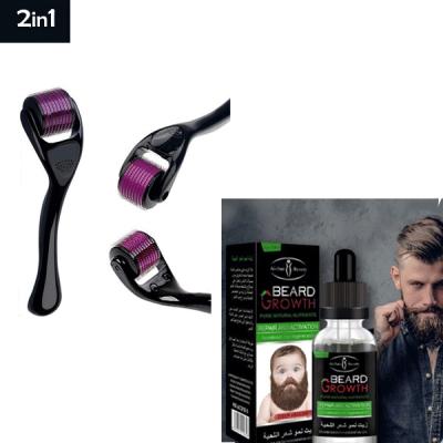 Magic Hair And Beard Growth Kit With Titanium Needle Roller And Aichun Beauty Beard Growth Essential Oil-LSP