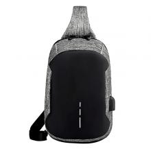 Multifunctional Waterproof Chest Bag USB Charging Interface Sports Outdoor Gray-LSP
