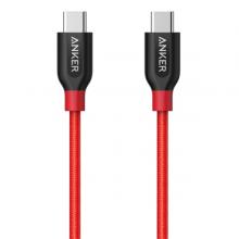 Anker A8187H91 PowerLine+ USB-C to USB-C 2.0(3ft) Red-LSP