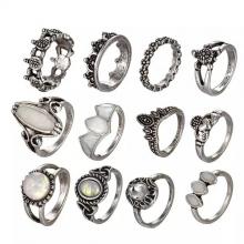 SIGNATURE COLLECTIONS Bohemian Style 12Pcs Pearl Rings03