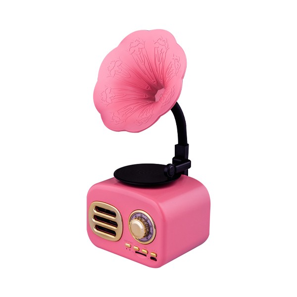 Mini Portable Wireless Audio Wood Speaker Retro Large Volume Gramophone -7582