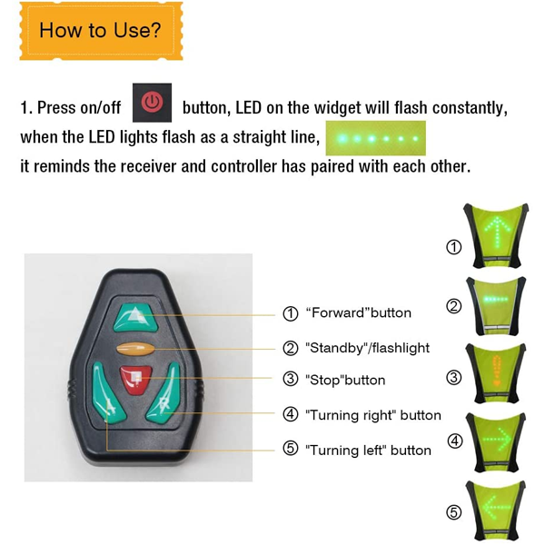 BackPack Attachement Clip With LED Signal Light GM92-8295