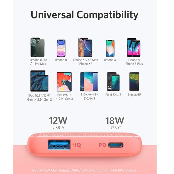 Anker A1231H52 PowerCore Slim PD 10000mAh Power Bank Pink-1043