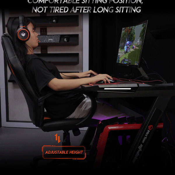 Meetion MT-CHR05 Gaming Chair Black+Orange-9865