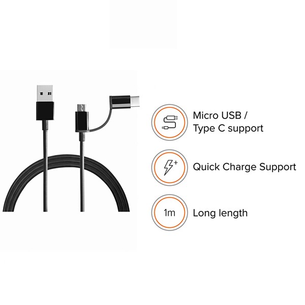 Mi 2 In 1 USB Cable Micro USB To Type C 100Cm MI 2IN1 USB 100M-6312