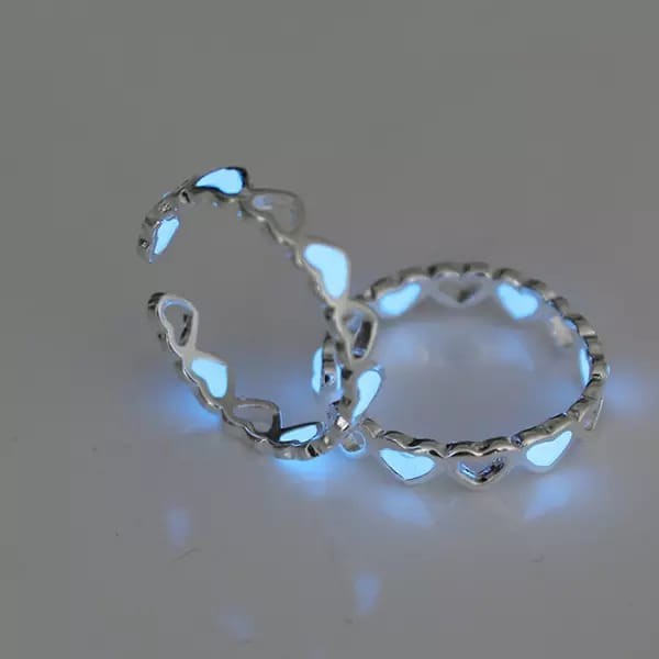 Signature Collections Glow In Dark Luminous adjustable Rings 2Pcs-6309