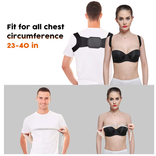 GO FIT 2021 Hot Selling Adjustable Back Posture Corrector Black Color-10916