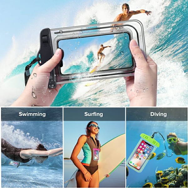 GO LIFE Top Selling IP68 Waterproof Under Water Mobile Phone Touchscreen Transparent Pouch With Tag-4973