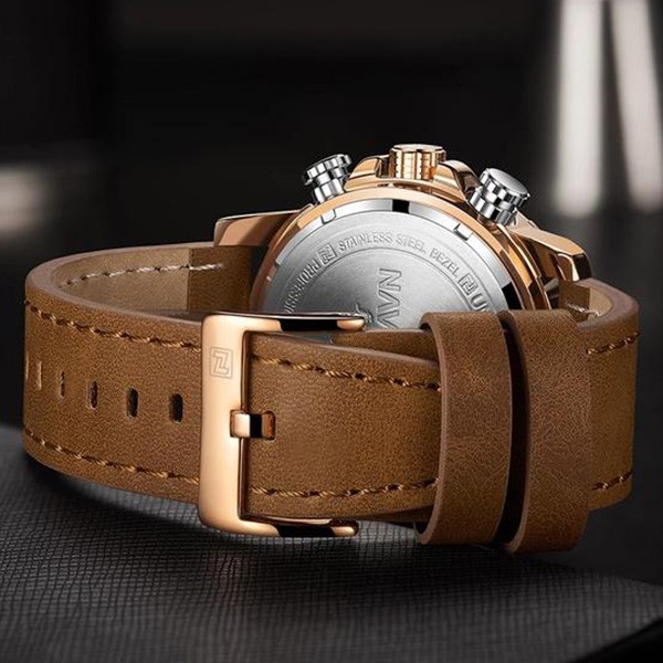 Naviforce Glazier Men Leather Watch Brown, NF9181-8506