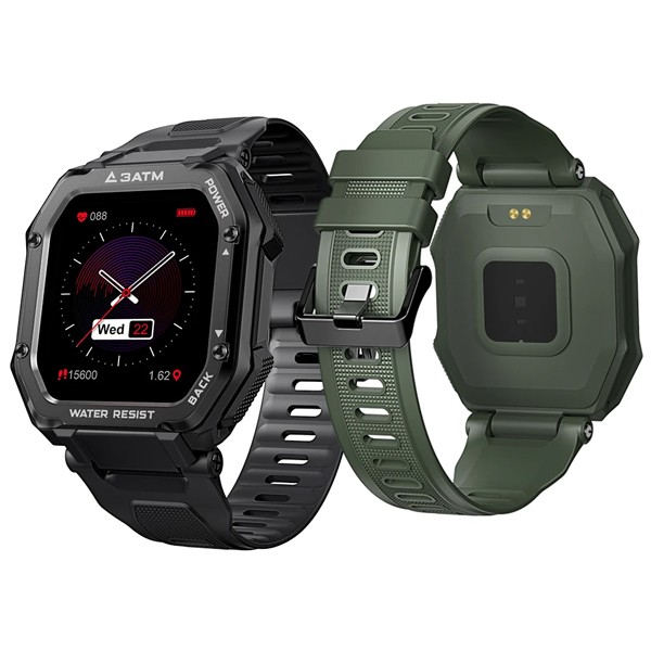 GO SMART RUF N TUF 3ATM WATERPROOF MILITARY RUGGED SMART WATCH MILITARY GREEN-5192