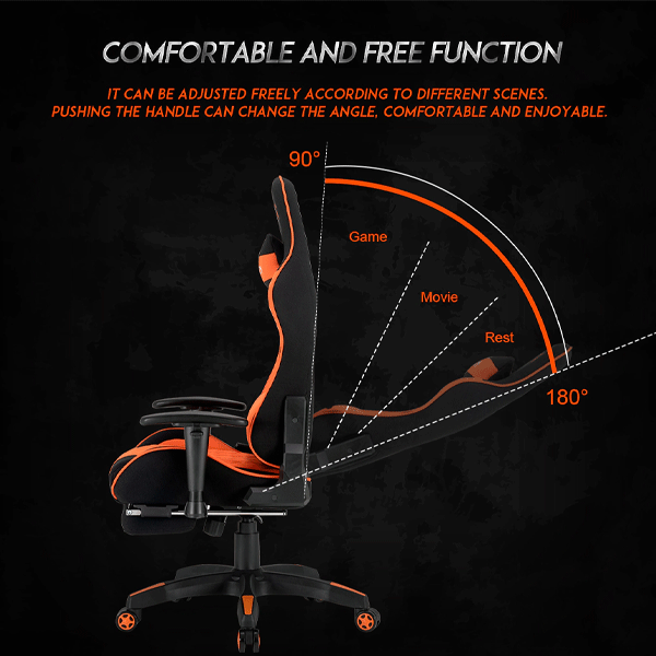 Meetion MT-CHR25 Gaming Chair Black+Orange-9931