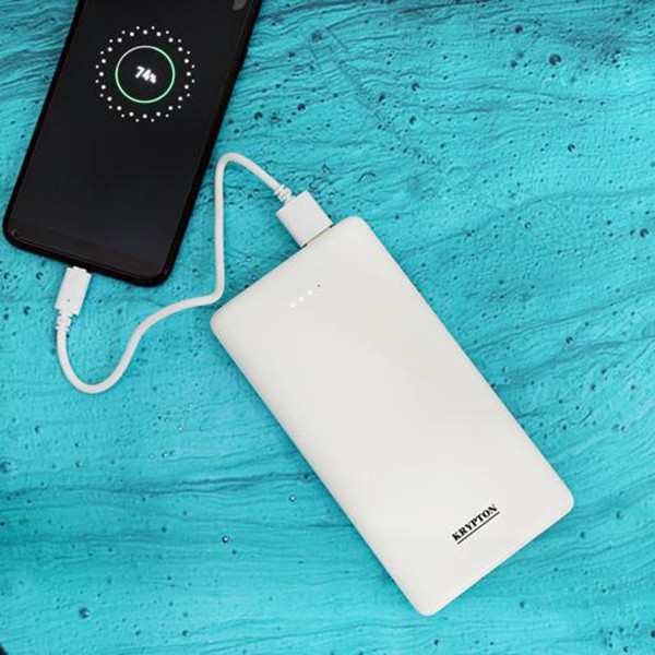 Krypton KNPB5361 10000mAh Dual USB Power Bank, White-3507