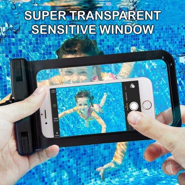 GO LIFE Top Selling IP68 Waterproof Under Water Mobile Phone Touchscreen Transparent Pouch With Tag-4924